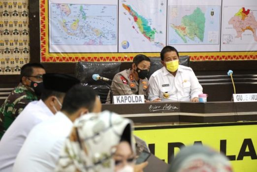 Gubernur Arinal Bersama Kapolda Ikuti Arahan Kapolri Jenderal Listyo Sigit Prabowo Terkait Kesiapan Pengamanan Idul Fitri 1442 H