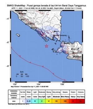 Gempa Bermagnitudo 4,8 Guncang Tanggamus