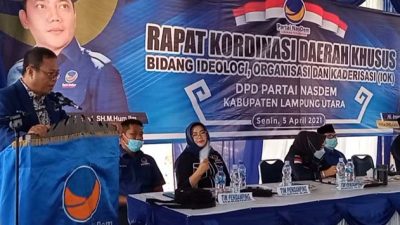 DPW Nasdem Minta Kadernya Berjuang Raih Jabatan Wabup Lampura