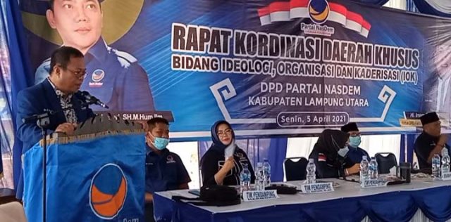 DPW Nasdem Minta Kadernya Berjuang Raih Jabatan Wabup Lampura