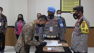 Pastikan Penerimaan Anggota Polri Bersih, Polresta Bandarlampung Teken Pakta Integritas