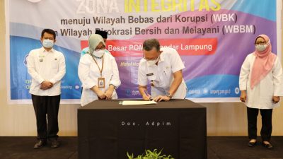 Pemprov Lampung Dukung Pencanangan Zona Intergritas Wilayah Bebas Korupsi BBPOM
