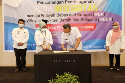 Pemprov Lampung Dukung Pencanangan Zona Intergritas Wilayah Bebas Korupsi BBPOM