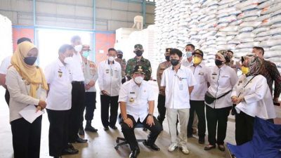 Jelang Hari Raya Idul Fitri 1442 H, Gubernur Lampung Cek Stok Beras di Gudang Bulog
