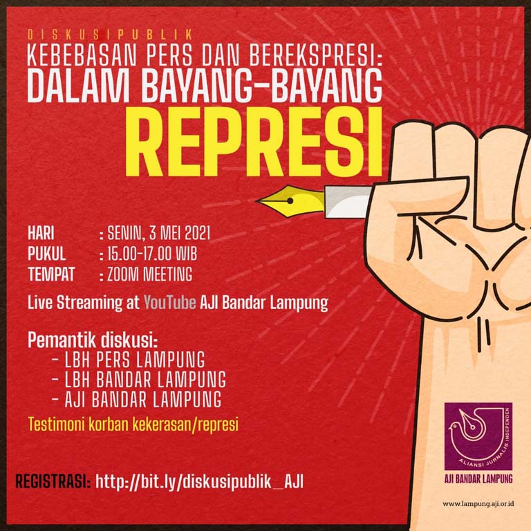 Hari Pers Sedunia, AJI Bandarlampung Gelar Diskusi “Dalam Bayang-bayang Represi”