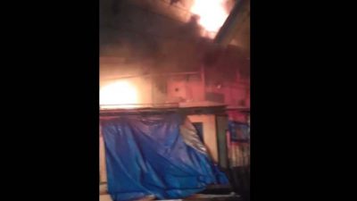 Lapak Es Kelapa Muda di Dekat Pasar Cimeng Bandarlampung Terbakar