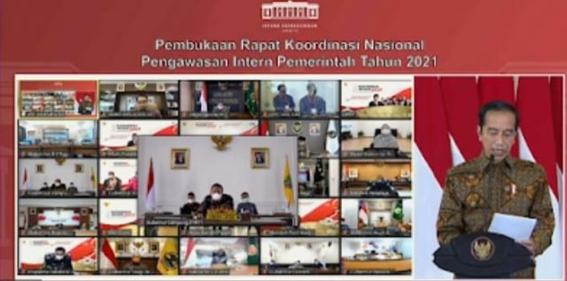 Gubernur Lampung Arinal Djunaidi Ikuti Rakornas Pengawasan Intern Pemerintah 2021 Bersama Jokowi