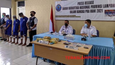 BNN Lampung Gagalkan Pengiriman Sabu 5 Kg, 3 Kurir Asal Pesawaran Dibekuk