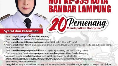 HUT ke-339, Pemkot Bandarlampung Gelar Lomba Foto