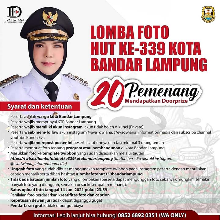 HUT ke-339, Pemkot Bandarlampung Gelar Lomba Foto
