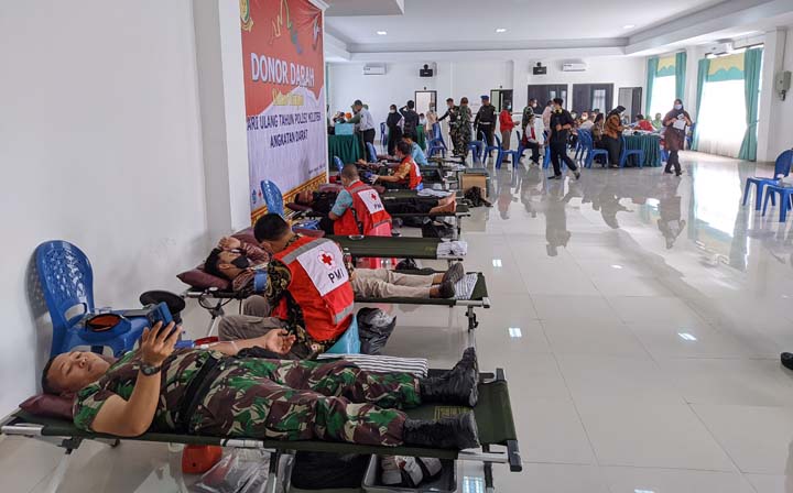Peringati HUT ke-73 Pomad, Denpom II/3 Lampung Gelar Donor Darah