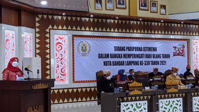 Sidang Paripurna HUT ke-339 Bandarlampung, Ini Kata Walikota Eva Dwiana
