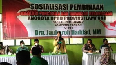 Jauharoh Hadad Sosialisasikan Ideologi Pancasila di Lampung Tengah