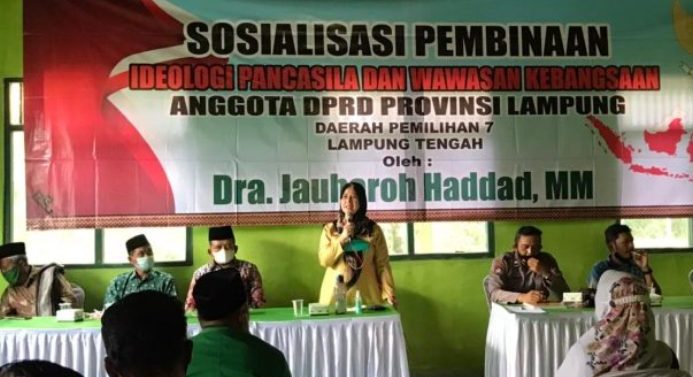 Jauharoh Hadad Sosialisasikan Ideologi Pancasila di Lampung Tengah