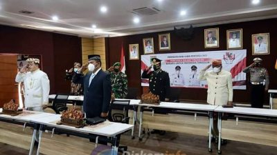 Bupati Lampung Tengah Musa Ahmad Mengikut Upacara Hari Lahirnya Pancasila