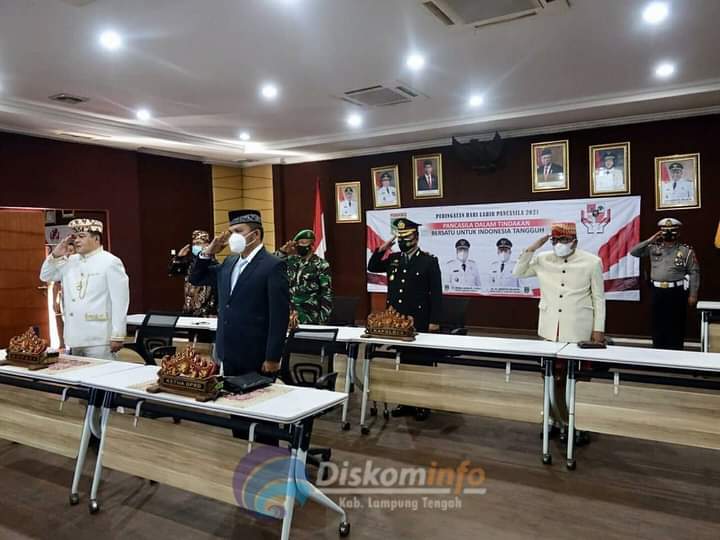 Bupati Lampung Tengah Musa Ahmad Mengikut Upacara Hari Lahirnya Pancasila