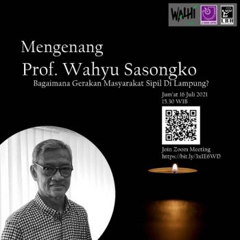 Kenang Prof Wahyu Sasongko, Walhi-LBH-AJI Gelar Diskusi Publik Soal Gerakan Sipil