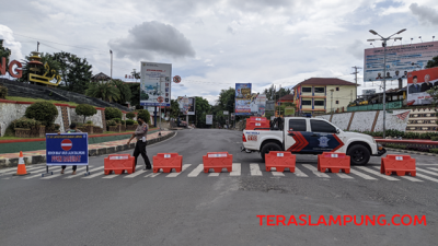 Hari Pertama PPKM Darurat di Bandarlampung, Empat Ruas Jalan Utama Ditutup