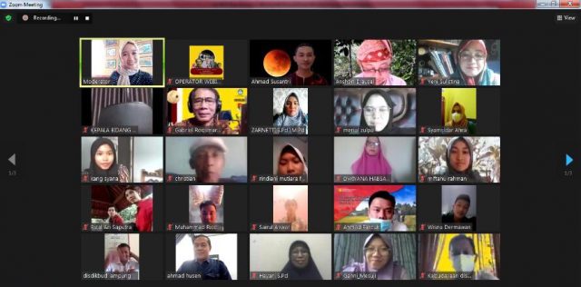 Dinas Dikbud Lampung Utara Gelar Webinar tentang Nilai-Nilai “Cangget Bakha” di Era Milenial