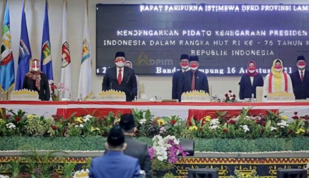 Gubernur Arinal dan Wagub Chusnunia Hadiri Rapat Paripurna HUT ke-76 RI dengan Agenda Mendengarkan Pidato Kenegaraan Presiden RI