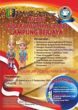 Dinas Indag Lampung Gelar Audisi Duta Konsumen Cerdas Lampung Berjaya