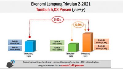 Triwulan II 2021 Ekonomi Lampung Tumbuh 5,03 Persen