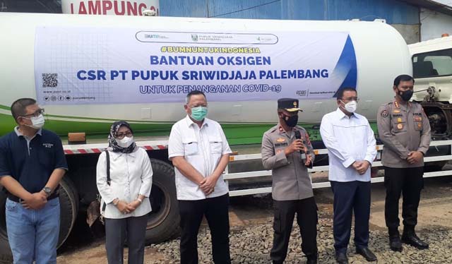 PT Pusri Kembali Bantu 10 Ton Oksigen untuk Warga Lampung
