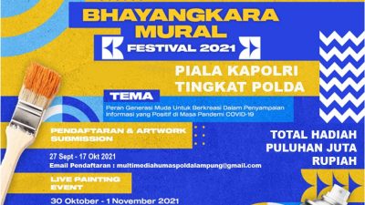 Polda Lampung Gelar Festival Mural 2021 Perebutkan Piala Kapolri