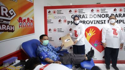 Ketua PMI Lampung Resmikan Gerai Donor Darah dan Siger Donor Darah