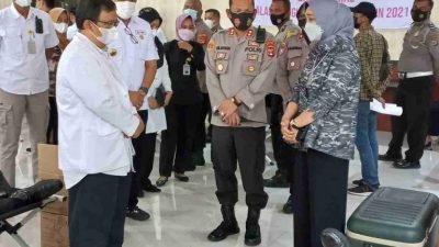 Peringati Hari Bhayangkara, Ketua PMI Lampung Tinjau Pelaksanaan Kegiatan Donor Darah