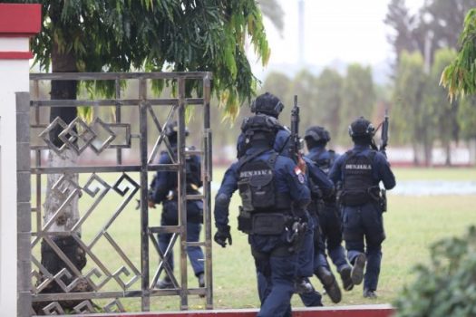 Kompleks Kantor Gubernur Lampung Jadi Arena Latihan Detasemen Jalamangkara dan Brigif 4 Mar/BS