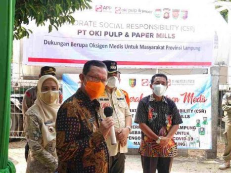 Pemprov Lampung Terima Bantuan Oksigen Cair dari APP Sinar Mas