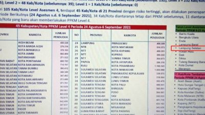 PPKM di Lamsel Turun ke Level 3, Ini Pesan Bupati Nanang Ermanto