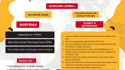 Lomba Jurnalistik Itera Diperpanjang Sampai 10 Oktober 2021