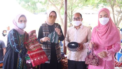 Ketua Dekranasda Lampung Luncurkan  Kain Tenun Sulam Jelujur Khas Pesawaran