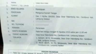Kasus Pemerasan-Penipuan Warga Sinar Palembang, Ini Kata Kasat Reskrim Polres Lamsel