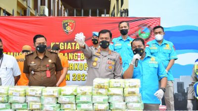 Polda Lampung Musnahkan 97,6 Kg Sabu-Sabu Senilai Ratusan Miliar