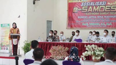 Bupati Tulangbawang Resmikan Samsat Desa Elektronik di Kampung Tri Makmur Jaya