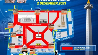 Antisipasi Aksi 212, Sejumlah Ruas Jalan di Sekitar Monas dan Istana Hari Ini Ditutup