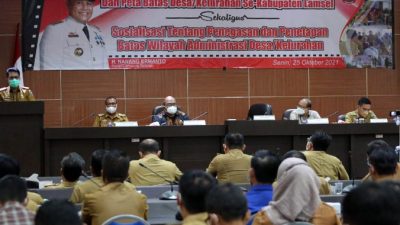 Cegah Konflik, Pemkab Lampung Selatan Serahkan Perbup tentang Batas Desa/Kelurahan