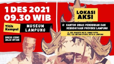 Pagi Ini Para Seniman Lampung akan Demo di Kantor Dinas Pendidikan dan Kebudayaan