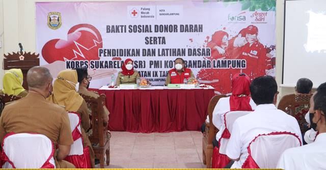 Walikota Eva Dwiana Buka Diklatsar PMI Bandarlampung