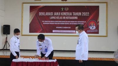 Lapas Kotaagung Gelar Deklarasi Janji Kinerja 2022 dan Penandatanganan Komitmen