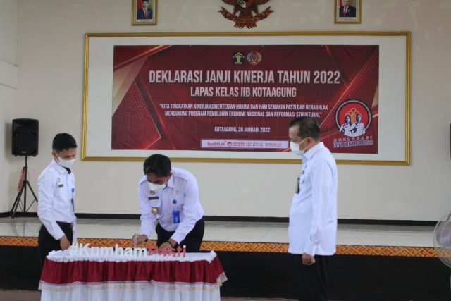 Lapas Kotaagung Gelar Deklarasi Janji Kinerja 2022 dan Penandatanganan Komitmen