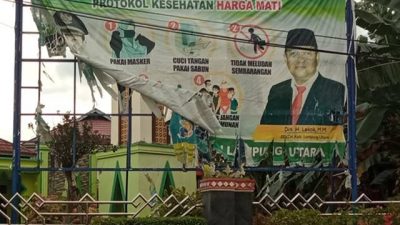 Spanduk Mengganggu Pemandangan di Kawasan Kantor Pemkab Lampura