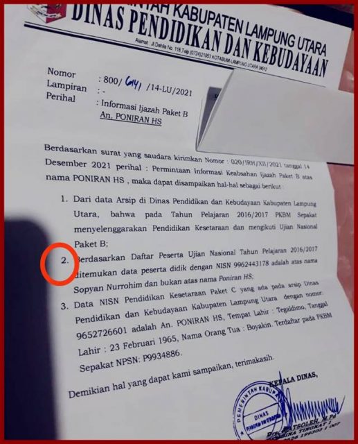 Dugaan Ijazah Palsu Kades di Lampura, Pengguna dan Penerbitnya Bisa Dipenjara