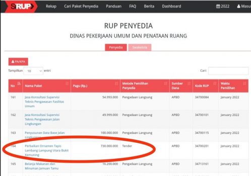 Banyak Jalan Rusak, Dinas PUPR Lampura Justru Perbaiki Ornamen Senilai Rp730 juta