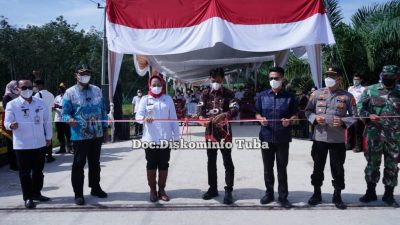 Bupati Tulangbawang Resmikan Jembatan Way Badar 1 dan Taman Padiku