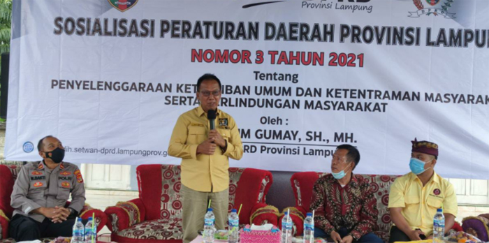 Ketua DPRD Lampung Sosialisasikan Perda Ketertiban dan Perlindungan Masyarakat di Lamteng