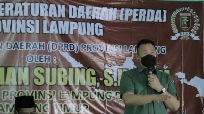 Noverisman Subing Sosialisasikan Perda Adaptasi Kebiasaan Baru di Desa Taman Negeri